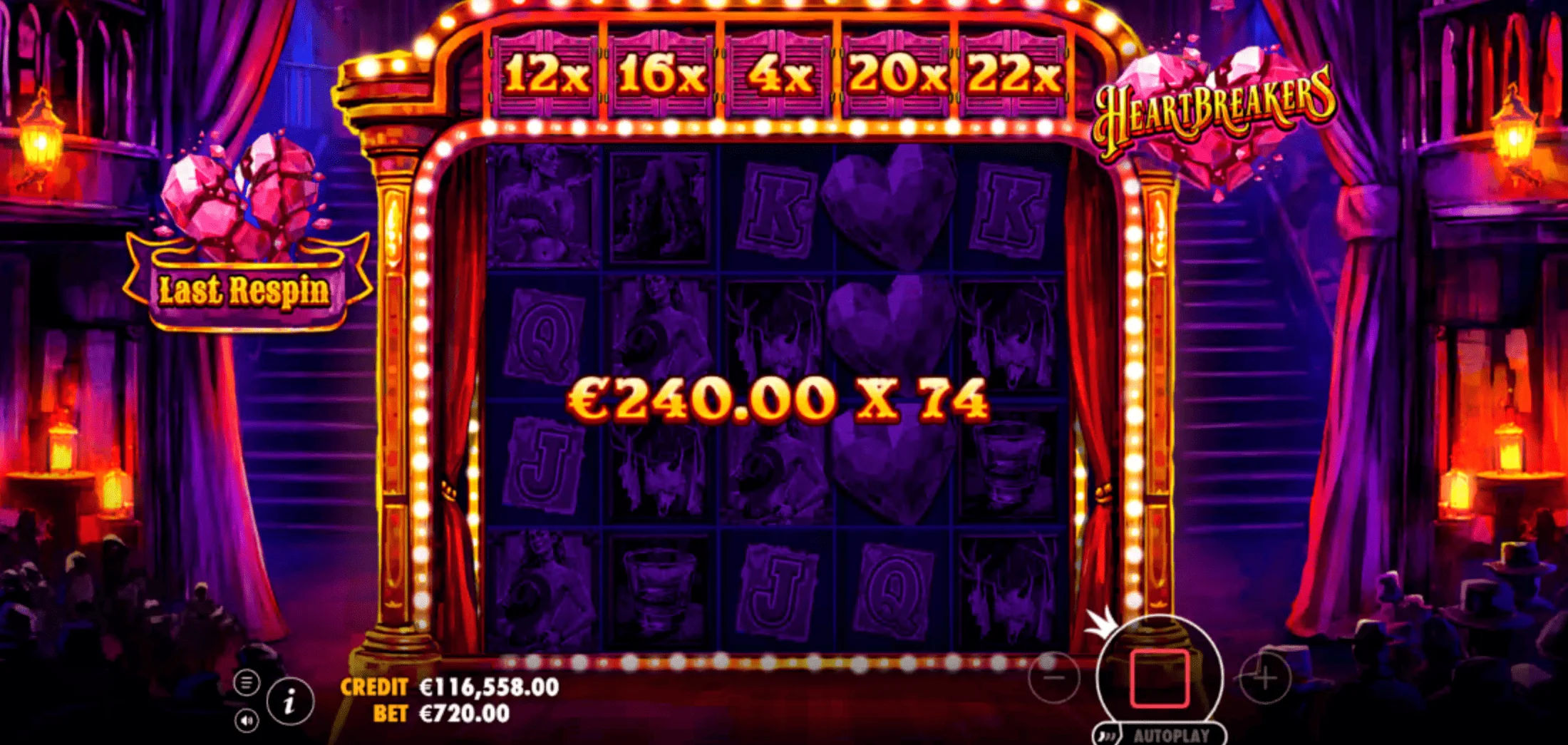 Heartbreakers - menu pembelian bonus Standard Respin dan Super Respin